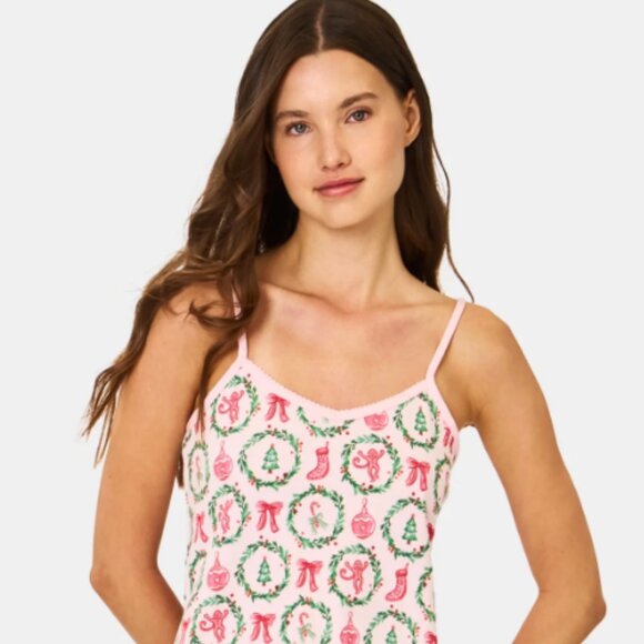 Roller Rabbit Tis the Season Hayden bottom Lily top Pink Christmas Pajamas M - Picture 2 of 7